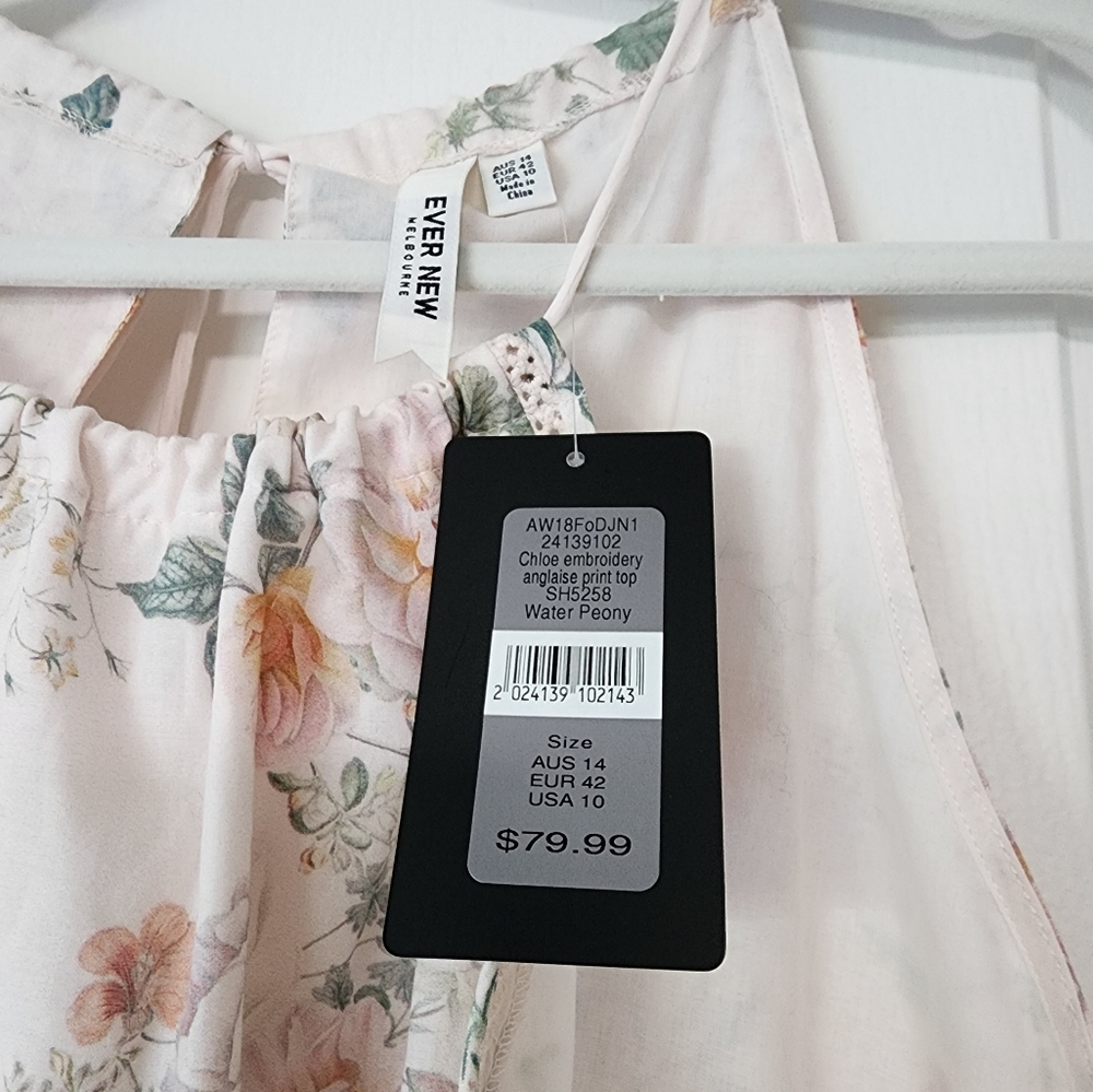 BNWT Ever New Beautiful Floral Top Size 10 - Picture 3 of 6
